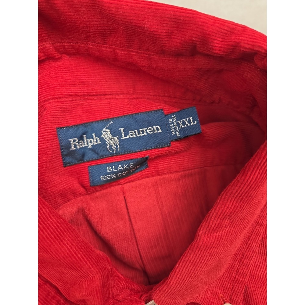 NWT Y2K Vintage Polo Ralph Lauren Blake Corduroy Button Down Shirt Mens XXL Red